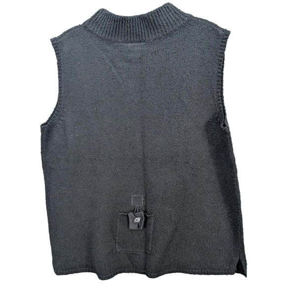 Kindred Spirit Sweater Womens Size XL Silk Linen Black Mock Neck Knit Sleeveless - Picture 1 of 9